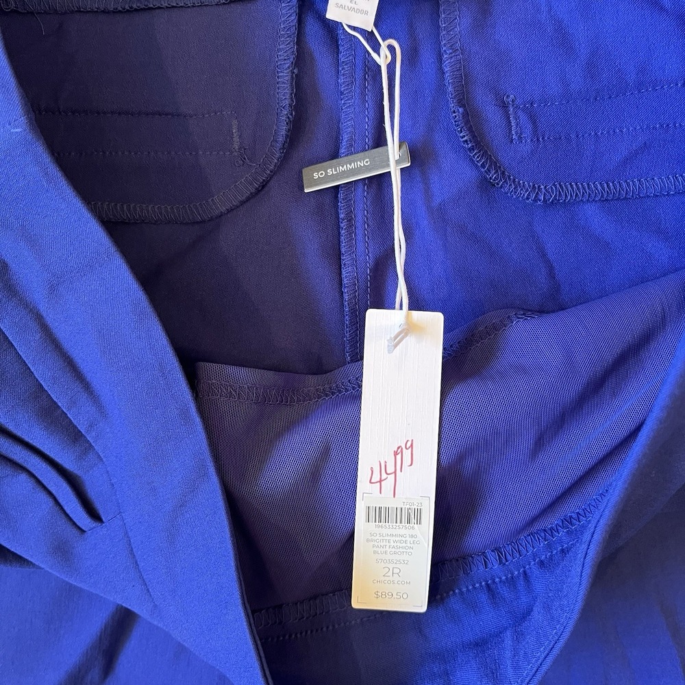 NWT Chico's So Slimming Brigitte Slim Leg Ankle Pants 2R (US Size 12R) Blue